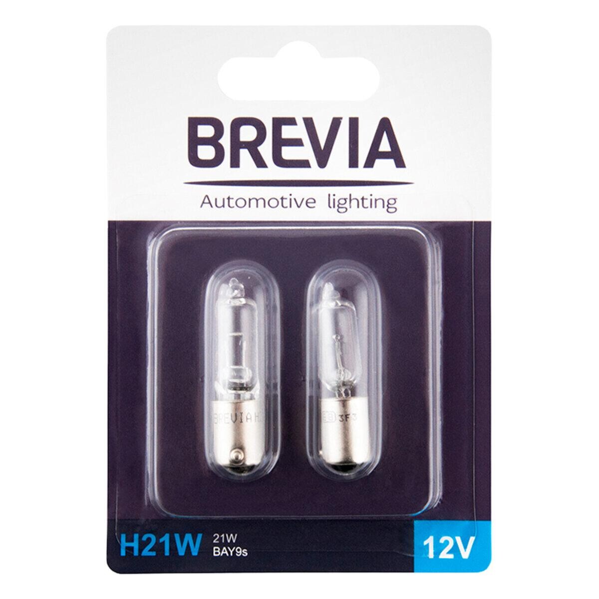 Лампа розжарювання Brevia H21W 12V 21W BAY9s, 2шт.