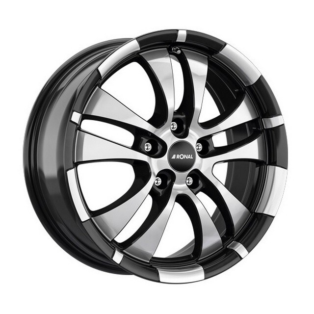 Литі диски Ronal R59 R18 W7.5 PCD5x120 ET35 DIA72.5 (jet black front diamond cut)-зображення-1