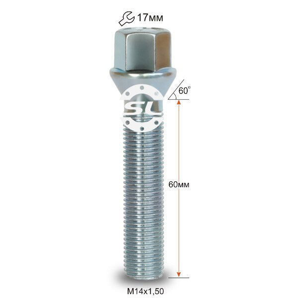 Колісні болти Starleks Конус (М14х1.5x60 NEX17) Цинк