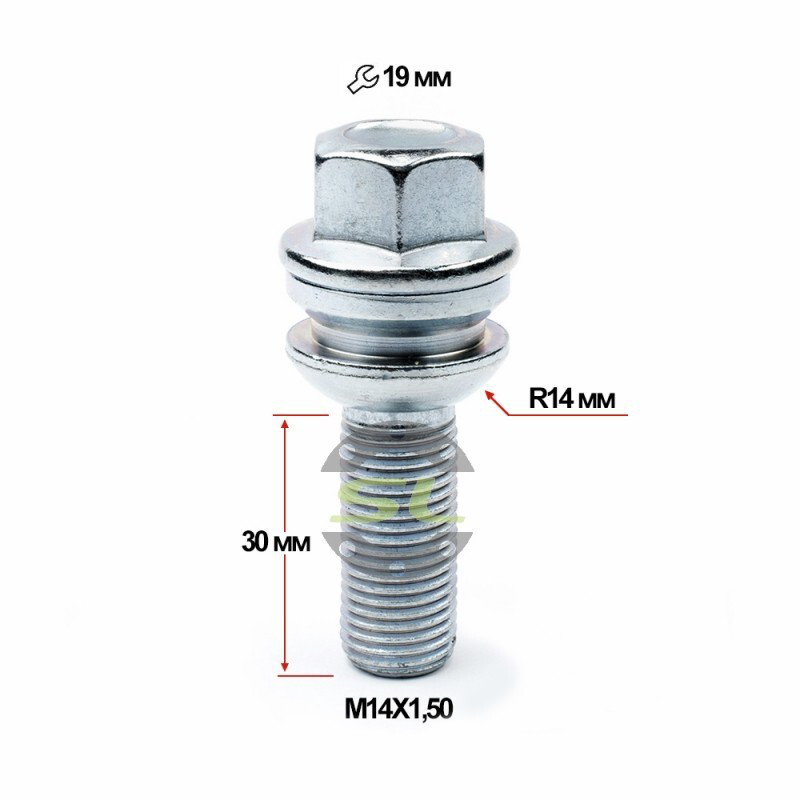 Колісні болти Starleks Сфера (М14х1.5x30 NEX19) R14/Цинк