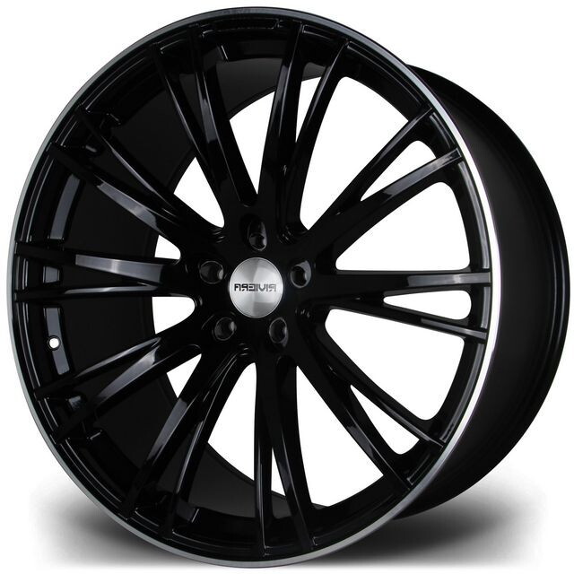 Литі диски Riviera RV128 R22 W10.5 PCD5x105 ET20 DIA74.1 (black polished lip)-зображення-1