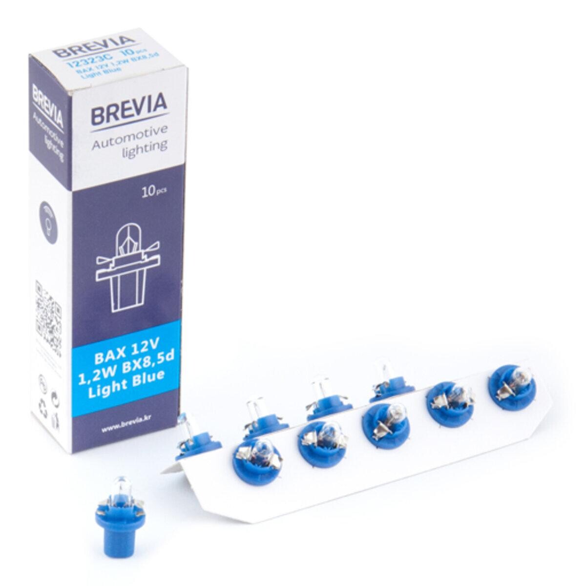 Лампа розжарювання Brevia BAX 12V 1.2W BX8.5d Light Blue CP, 10шт.