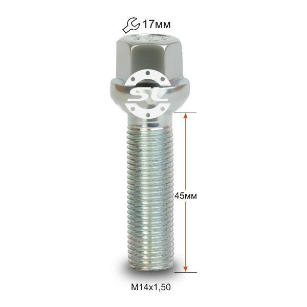 Колісні болти Starleks Сфера (М14х1.5x45 NEX17) Цинк