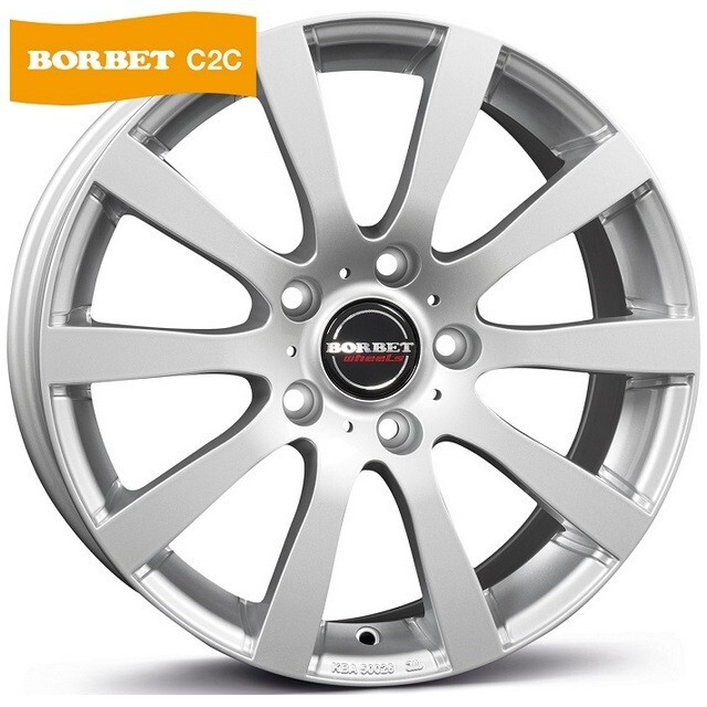 Литі диски Borbet C2C R17 W7.5 PCD5x130 ET50 DIA71.5 (brilliant silver)-зображення-1