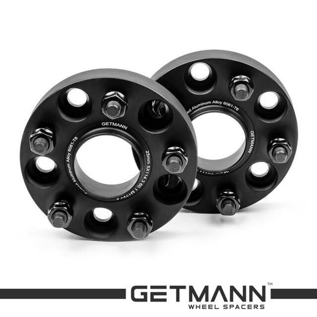 Автомобільне розширювальне кільце (Spacer) GETMANN H = 25 мм PCD5x114.3 DIA60.1, Шпильки М12х1.5 Кована/Чорна