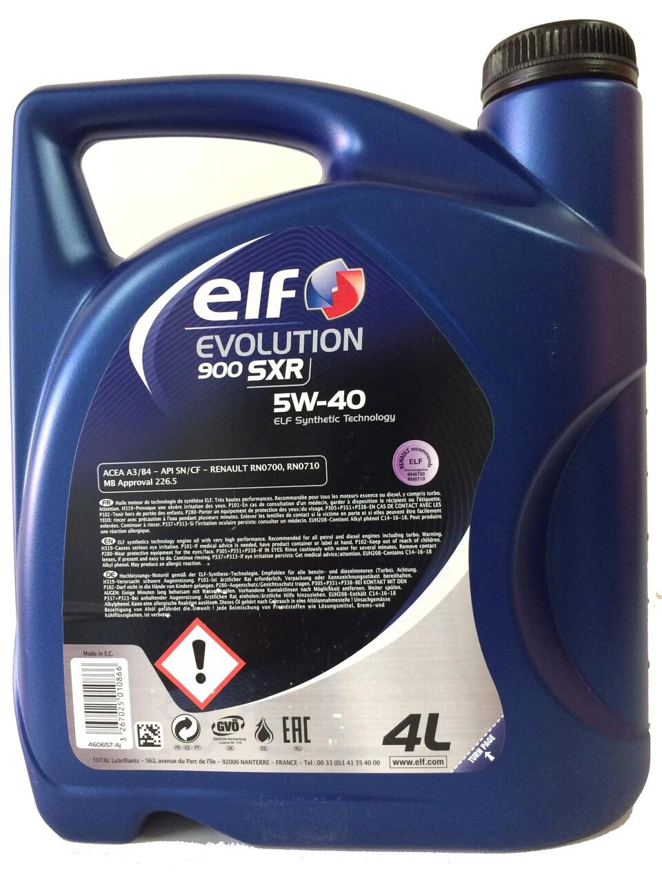 Моторне масло Elf Evolution 900 SXR 5W-40 (4л.)