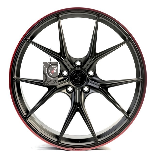 Литі диски WS Forged WS-09M R20 W9 PCD5x112 ET26 DIA66.6 (satin black candy red lip)