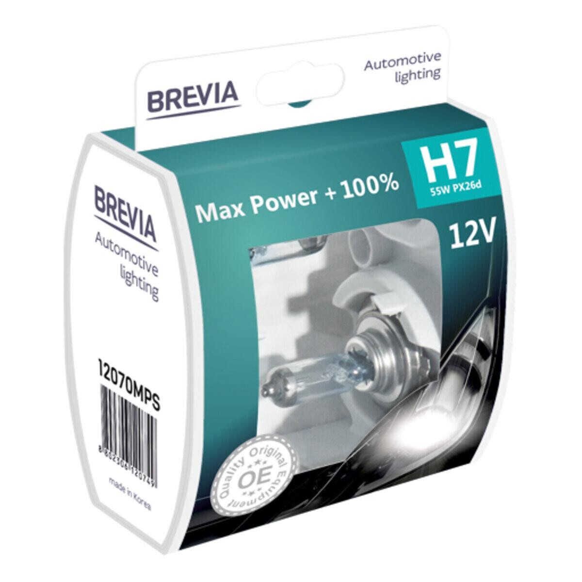 Галогенова лампа Brevia H7 12V 55W PX26d Max Power +100% S2-зображення-1