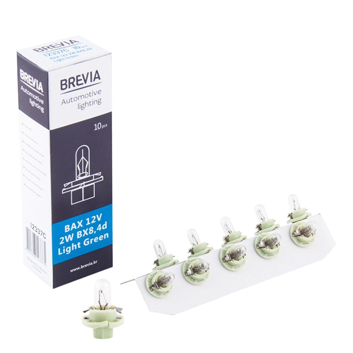 Лампа розжарювання Brevia BAX 12V 2W BX8,4d Light Green CP, 10шт.-зображення-1