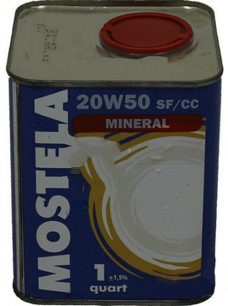 Моторне масло Mostela Mineral SF/CC A3/B3 20W-50 (1л.)-зображення-1