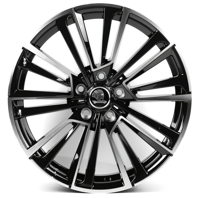 Литі диски Replica Skoda (SK361) R18 W8 PCD5x112 ET44 DIA57.1 (gloss black machined face)