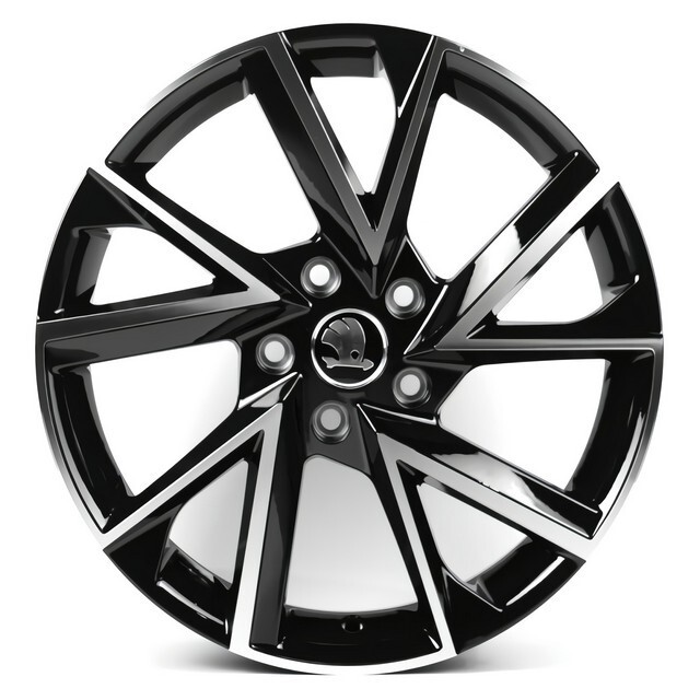 Литі диски Replica Skoda (SK262) R17 W7 PCD5x112 ET45 DIA57.1 (gloss black machined face)-зображення-1