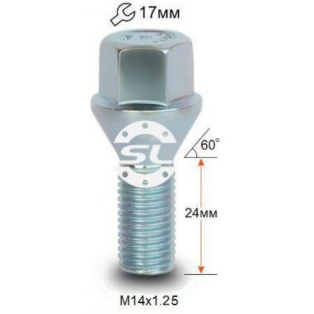 Колісні болти Конус (М14х1.25x27 NEX17) Цинк