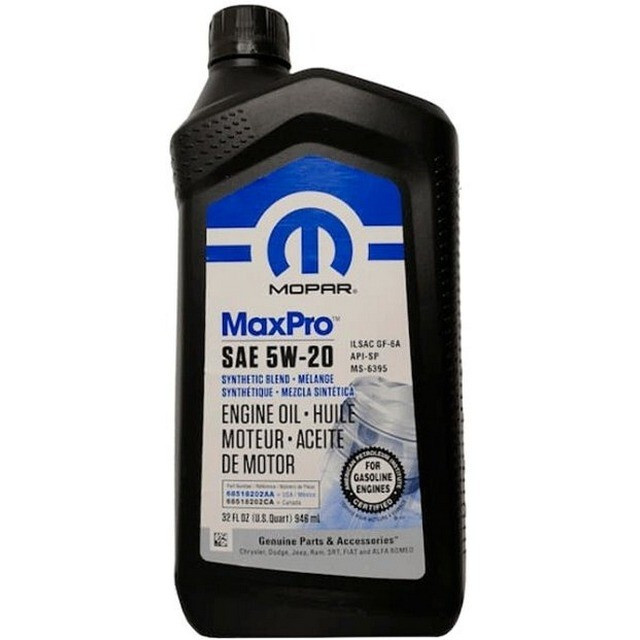 Моторна олія Mopar MaxPro 5W-20 Engine Oil SP/GF-6A (1qt=0,946л.).-зображення-1