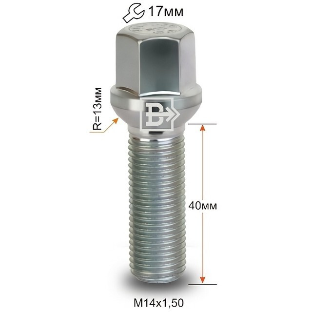 Колісні болти Farad Сфера R14 (М14х1.5x40 Nex 17) Цинк