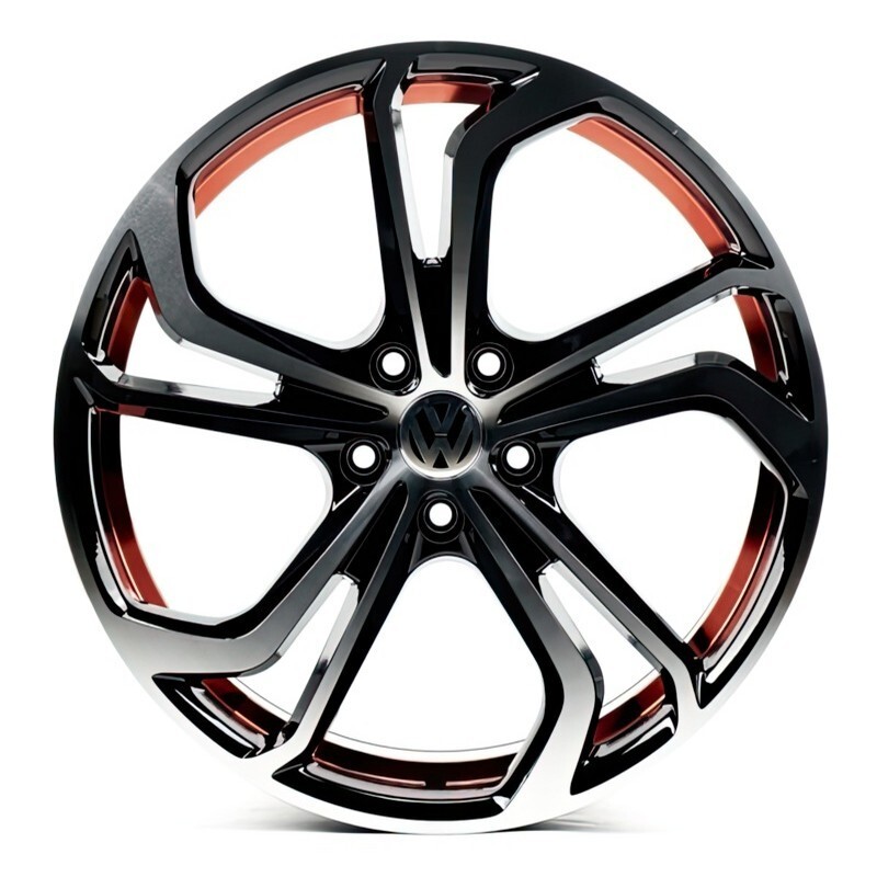 Литі диски Replica Volkswagen (VV1525) R19 W8 PCD5x112 ET45 DIA66.6 (black machined)-зображення-1