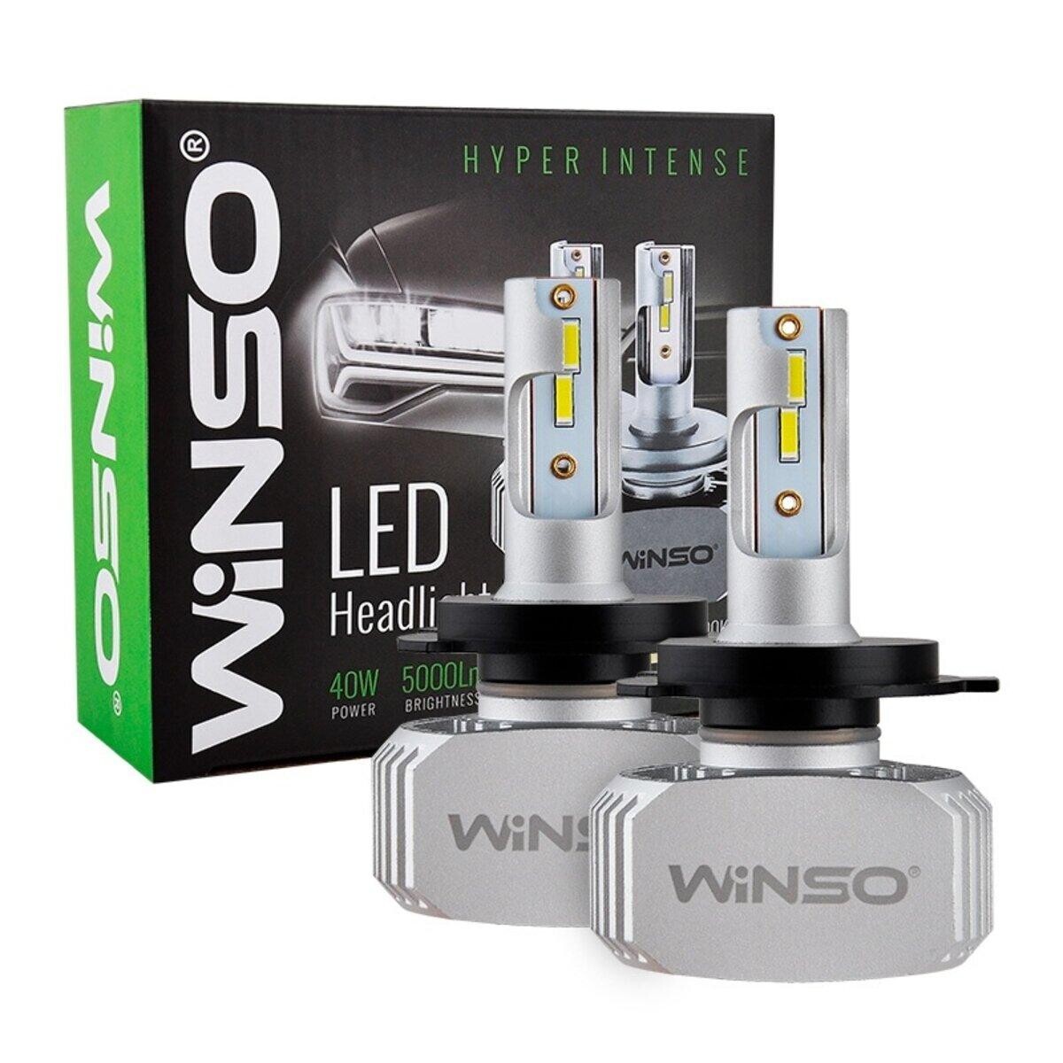 Автолампа Winso LED H4 12/24V 40Вт 5000Лм 6000K P43t CSP Chip 2шт