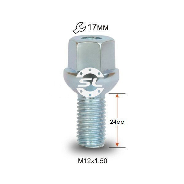 Колісні болти Starleks Сфера (М12х1.5x24 NEX17) Цинк