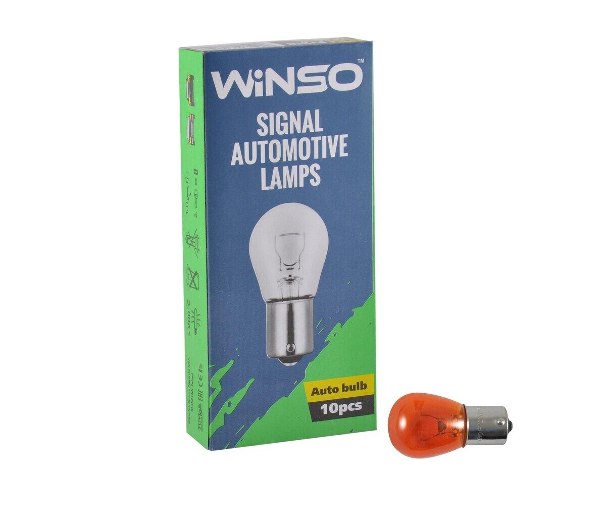 Лампа розжарювання Winso 12V PY21W 21W BAU15s Amber, 10шт.-зображення-1