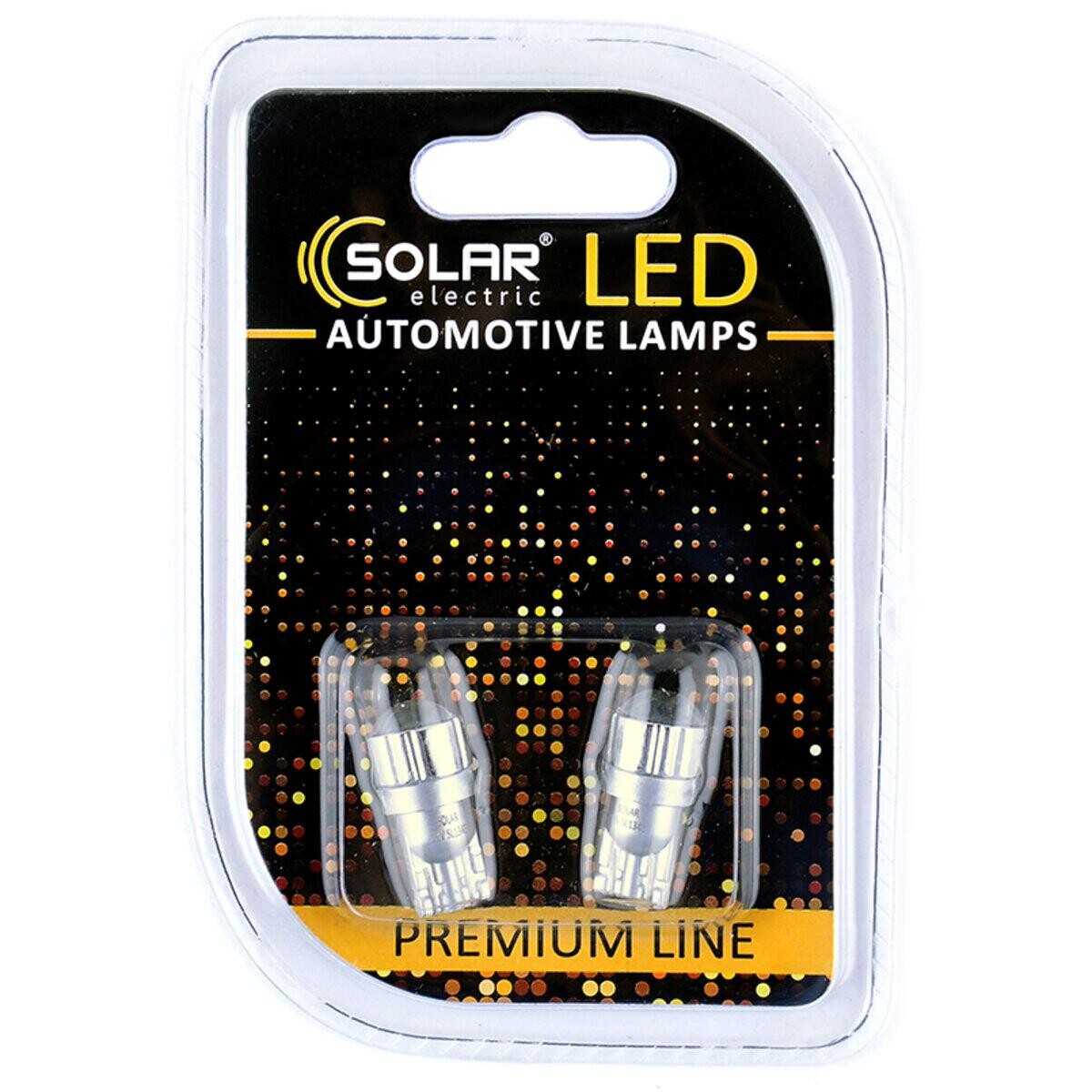 LED автолампа Solar 12V T10 W2.1x9.5d white, 2шт-зображення-1