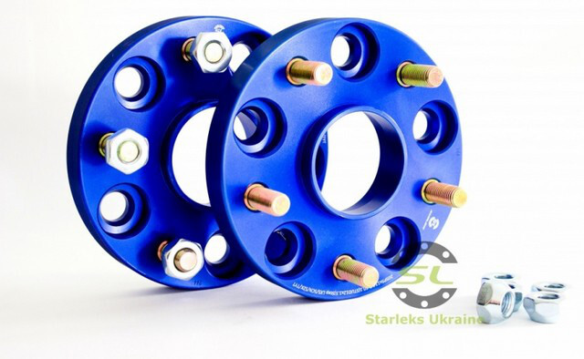 Автомобільне розширювальне кільце (Spacer) Starleks Н = 20 мм PCD5*114.3 DIA60.1 Футорка 12x1.5 Синій-зображення-1