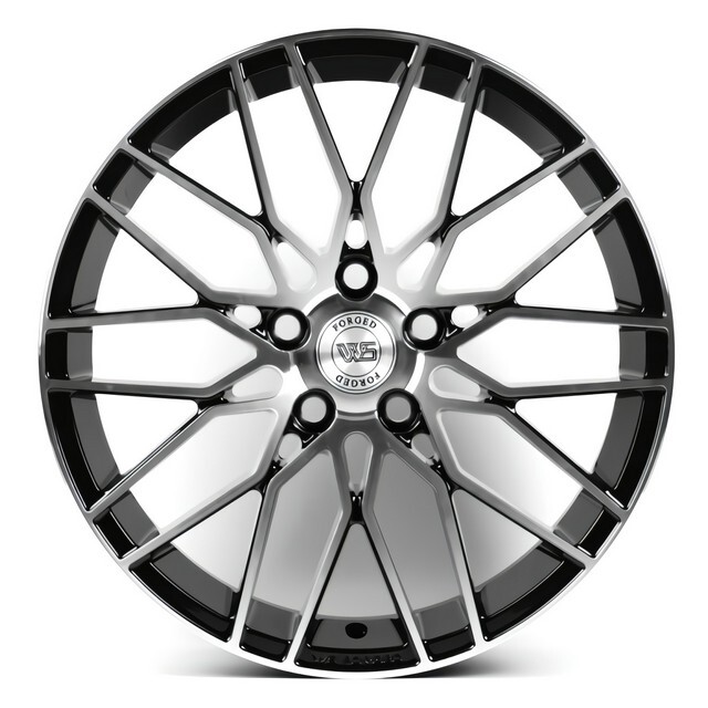 Литі диски WS Forged WS594C R19 W8 PCD5x114.3 ET50 DIA60.1 (gloss black machined face)-зображення-1