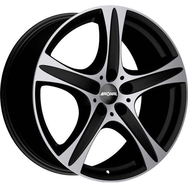 Литі диски Ronal R55 R18 W8.5 PCD5x112 ET45 DIA76 (matt black front diamond cut)-зображення-1