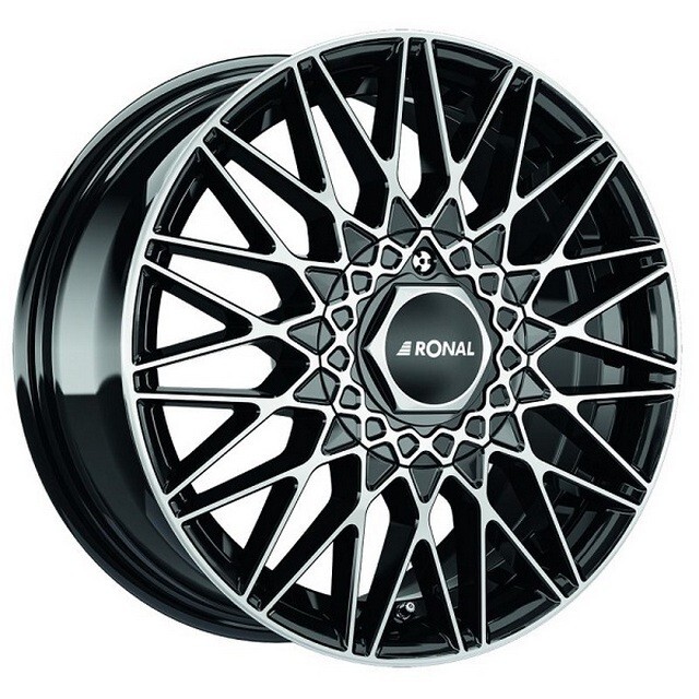 Литі диски Ronal LSX R16 W7 PCD5x112 ET50 DIA76.1 (jet black front diamond cut)-зображення-1