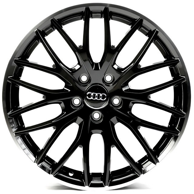 Литі диски Replica Audi (A1087) R18 W8 PCD5x112 ET40 DIA66.6 (black machined lip)-зображення-1