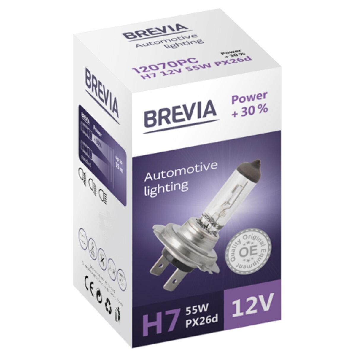 Галогенова лампа Brevia H7 12V 55W PX26d Power +30% CP-зображення-1