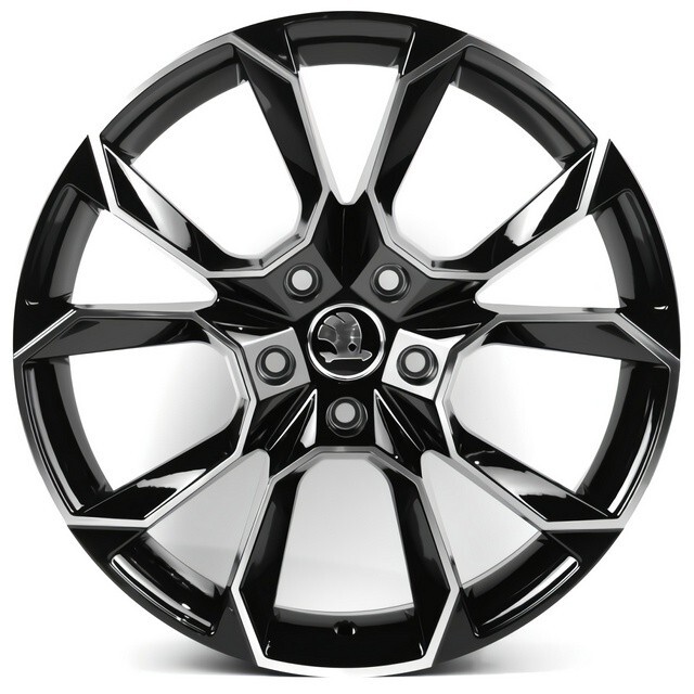 Литі диски Replica Skoda (SK5474) R18 W8 PCD5x112 ET42 DIA57.1 (gloss black machined face)-зображення-1