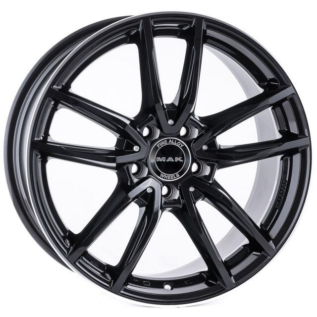 Литі диски Mak Evo R18 W8 PCD5x112 ET33 DIA66.6 (gloss black mirror ring)-зображення-1