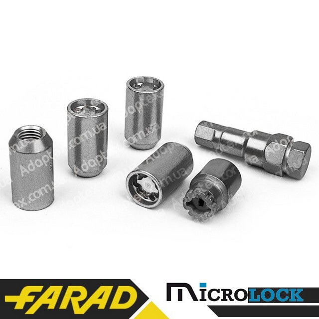 Комплект гайок (секретки) Farad Microlock Конус (М12х1.5х36) Внутрішній/Блістер-зображення-1