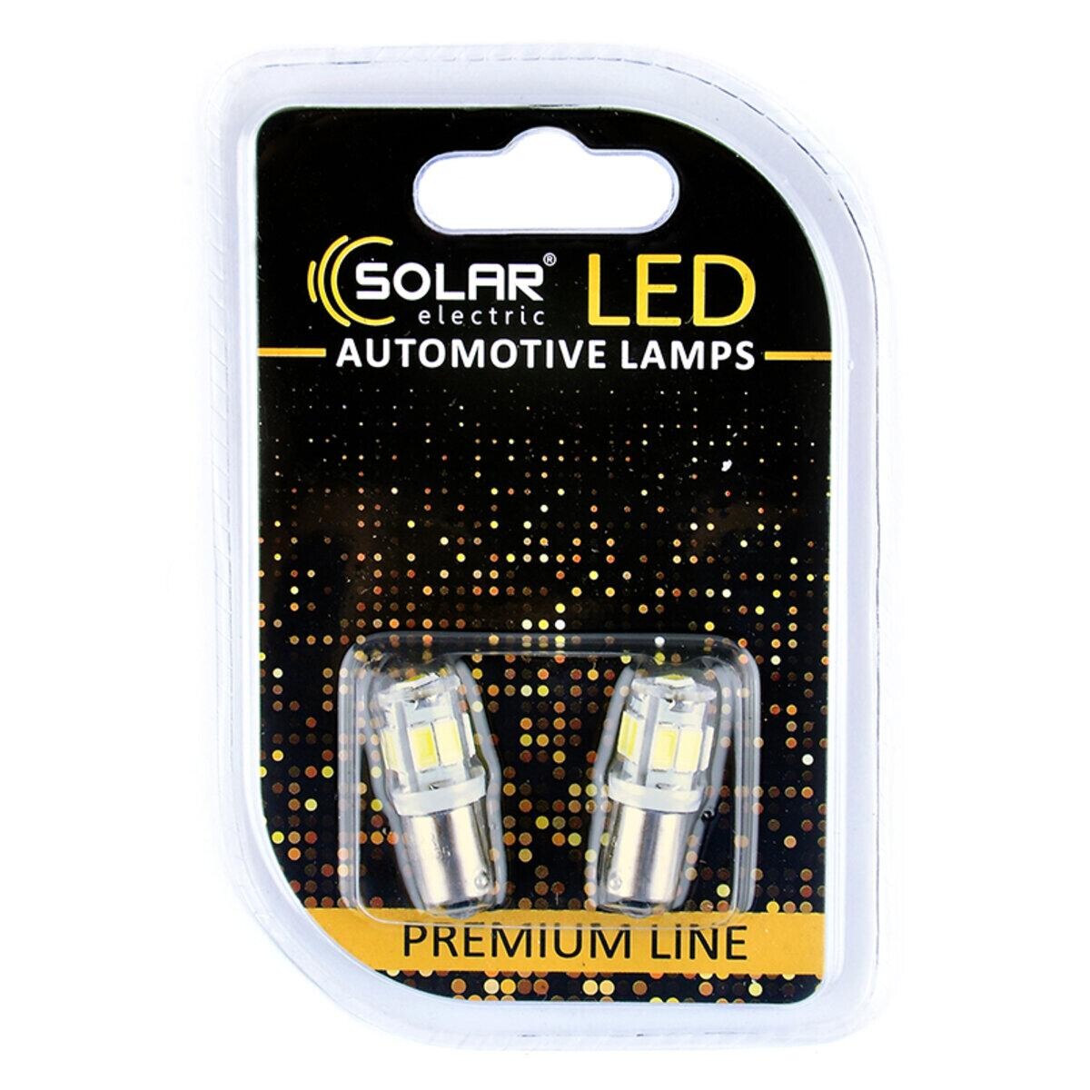 LED автолампа Solar 12V T8.5 BA9s 9SMD white, 2шт-зображення-1