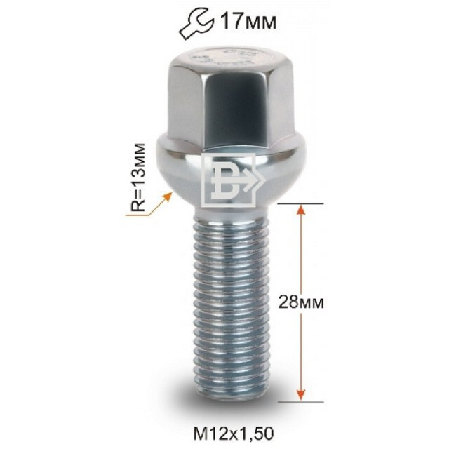 Колісні болти Farad Сфера R13 (М14х1.5x40 Nex 17) Цинк