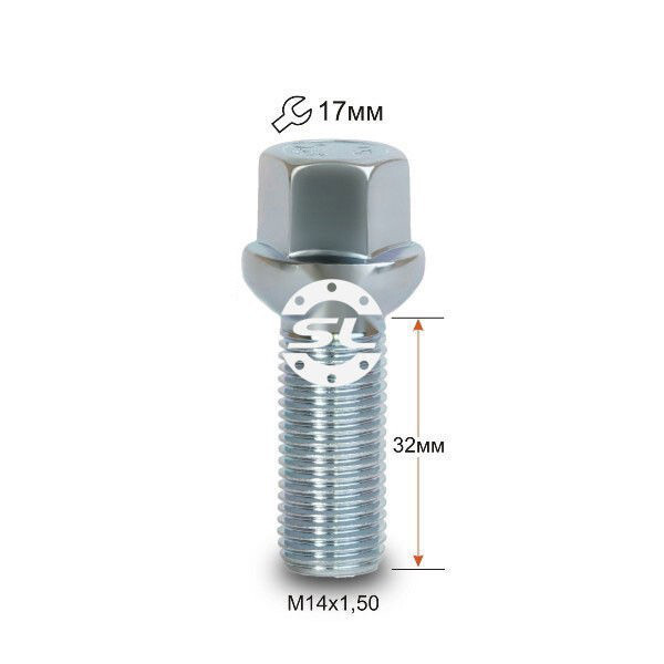 Колісні болти Starleks Сфера (М14х1.5x32 NEX17) Цинк-зображення-1