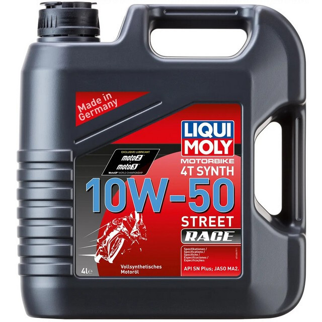 Олива Liqui Moly 4Т синтетична для мотоциклів MOTORBIKE 4T SYNTH 10W-50 STREET RACE (4л.)-зображення-1