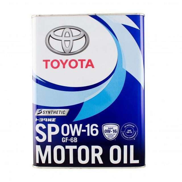 Моторне масло Toyota Synthetic Motor Oil SP/GF6B, 0W-16 (Japan) (4л.)-зображення-1