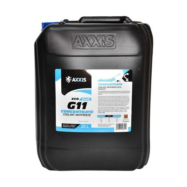 Антифриз AXXIS BLUE концентрат G11 (-80C) (синій) (Каністра 20л./22,4кг)-зображення-1