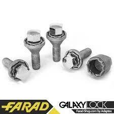 FARAD GALAXYLOCK | Гайки секретки М12х1.5х30 Конус Головка, що обертається, 2 ключі Чорні-зображення-1