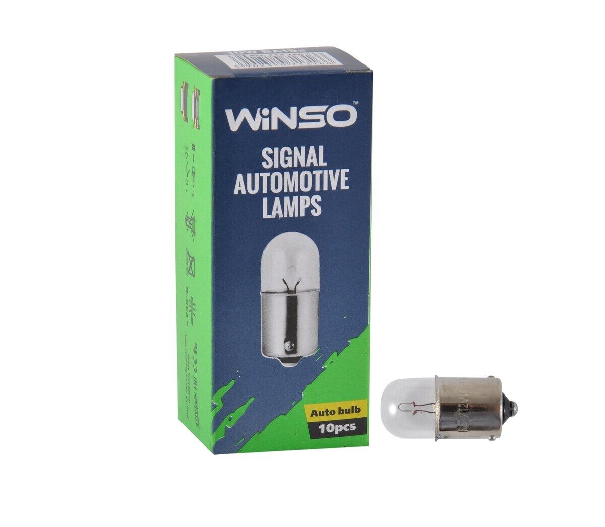 Лампа розжарювання Winso 12V R10W 10W BA15s, 10шт.