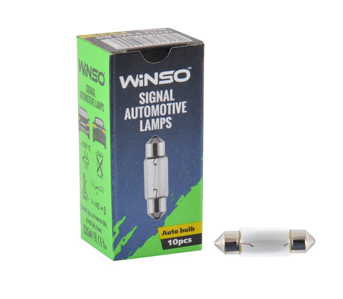 Лампа розжарювання Winso 12V C5W 5W SV8.5 T11x37, 10шт.