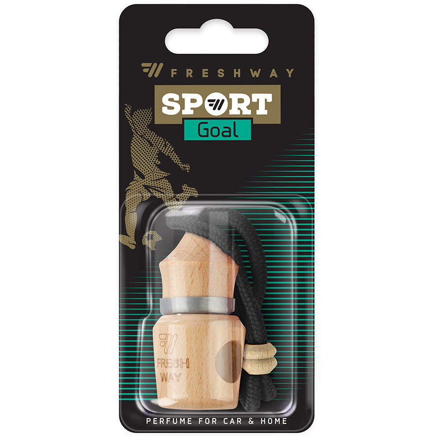 Ароматизатор корковий на дзеркало FreshWay Sport Wood Goal (Гол) 5ml